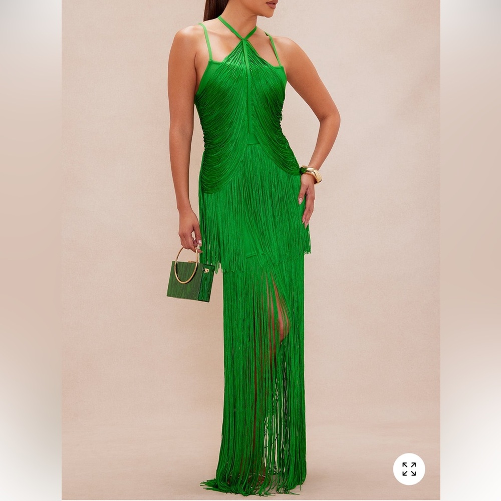 Elegant Green Fringe Dress